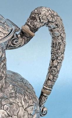 Victorian Antique Barbour Silver Plate Co Repousse Aesthetic Teapot Coffee Pot