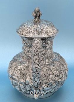Victorian Antique Barbour Silver Plate Co Repousse Aesthetic Teapot Coffee Pot