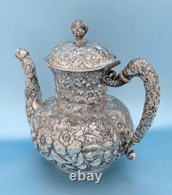 Victorian Antique Barbour Silver Plate Co Repousse Aesthetic Teapot Coffee Pot