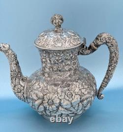 Victorian Antique Barbour Silver Plate Co Repousse Aesthetic Teapot Coffee Pot