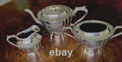 Victorian Antique Silver Plate Tea Set Very Ornate