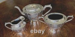 Victorian Antique Silver Plate Tea Set Very Ornate