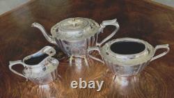 Victorian Antique Silver Plate Tea Set Very Ornate