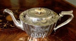 Victorian Antique Silver Plate Tea Set Very Ornate