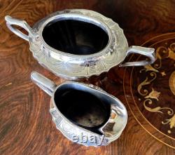Victorian Antique Silver Plate Tea Set Very Ornate