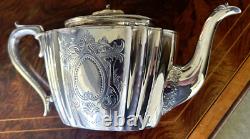 Victorian Antique Silver Plate Tea Set Very Ornate