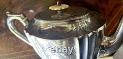 Victorian Antique Silver Plate Tea Set Very Ornate