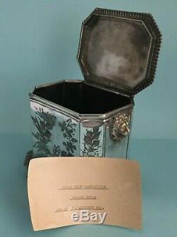 Victorian Antique Silver Plated Old Tea Caddy 1890s Vintage Australiana Kangaroo