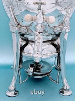 Victorian Antique Tropical Silver Plate Aesthetic Samovar Tea Urn Hot Water Pot