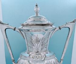 Victorian Antique Tropical Silver Plate Aesthetic Samovar Tea Urn Hot Water Pot