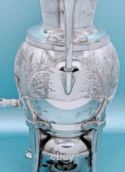 Victorian Antique Tropical Silver Plate Aesthetic Samovar Tea Urn Hot Water Pot