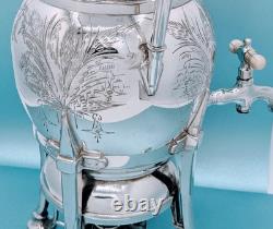 Victorian Antique Tropical Silver Plate Aesthetic Samovar Tea Urn Hot Water Pot
