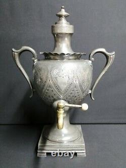 Victorian Bramwell & Co Sheffield Plate Tea Urn with Brass Spout