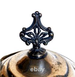 Victorian Britannia Metal Co. Quad Plate Silver Tea Set, Hand Hammered & Chased