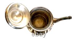 Victorian Britannia Metal Co. Quad Plate Silver Tea Set, Hand Hammered & Chased