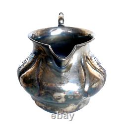 Victorian Britannia Metal Co. Quad Plate Silver Tea Set, Hand Hammered & Chased