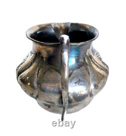 Victorian Britannia Metal Co. Quad Plate Silver Tea Set, Hand Hammered & Chased