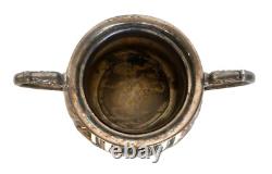 Victorian Britannia Metal Co. Quad Plate Silver Tea Set, Hand Hammered & Chased