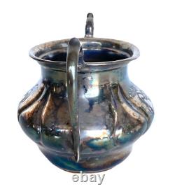 Victorian Britannia Metal Co. Quad Plate Silver Tea Set, Hand Hammered & Chased