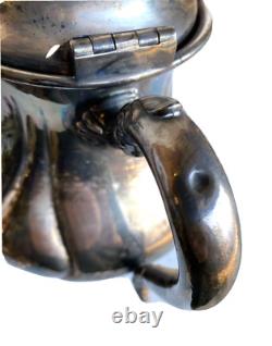 Victorian Britannia Metal Co. Quad Plate Silver Tea Set, Hand Hammered & Chased