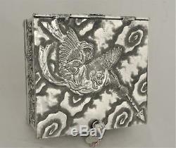 Victorian Derby Embossed Repousse Japanese Revival Locking Tea Caddy Tea Box