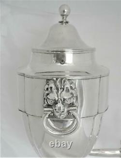 Victorian English Old Sheffield Plate Osp Figural Lion Face Samovar Tea Urn