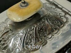 Victorian Heavy Quality Repousse Floral Silver Plate Tea Pot