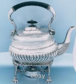 Victorian James Dixon Silver Plate Sheffield England Tilting Teapot and Stand