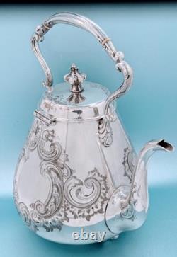 Victorian Mappin Bros. London Bridge England Tilting Tea Pot Burner Warming Stan