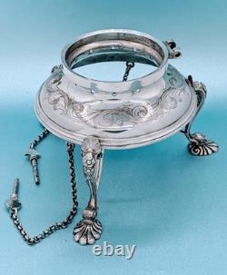 Victorian Mappin Bros. London Bridge England Tilting Tea Pot Burner Warming Stan