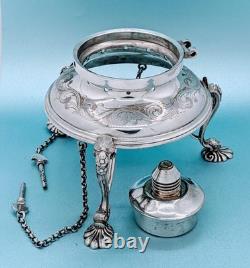 Victorian Mappin Bros. London Bridge England Tilting Tea Pot Burner Warming Stan