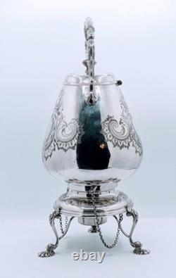 Victorian Mappin Bros. London Bridge England Tilting Tea Pot Burner Warming Stan