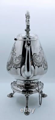 Victorian Mappin Bros. London Bridge England Tilting Tea Pot Burner Warming Stan