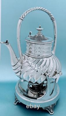 Victorian Meriden Britannia Quadruple Silver Plate Aesthetic Tilting Tea Pot