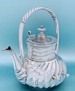 Victorian Meriden Britannia Quadruple Silver Plate Aesthetic Tilting Tea Pot