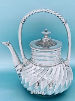 Victorian Meriden Britannia Quadruple Silver Plate Aesthetic Tilting Tea Pot