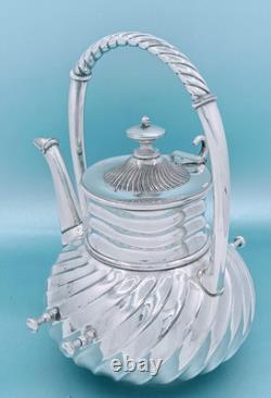 Victorian Meriden Britannia Quadruple Silver Plate Aesthetic Tilting Tea Pot