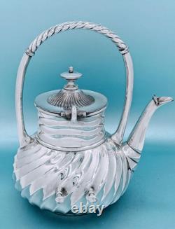 Victorian Meriden Britannia Quadruple Silver Plate Aesthetic Tilting Tea Pot