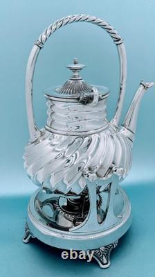 Victorian Meriden Britannia Quadruple Silver Plate Aesthetic Tilting Tea Pot