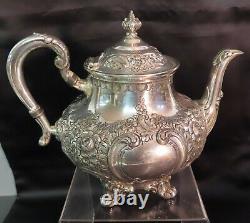 Victorian Reed And Barton Ornate Hand Chased Tea Pot