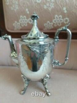 Victorian Renaissance Revival Silver Plate Figural Large Tea Set Greek Mythology