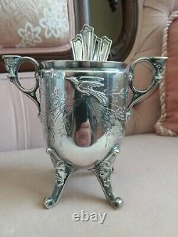 Victorian Renaissance Revival Silver Plate Figural Large Tea Set Greek Mythology