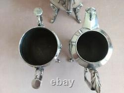 Victorian Renaissance Revival Silver Plate Figural Large Tea Set Greek Mythology