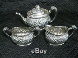 Victorian Repousse 3 Piece Tea/coffee Set By Simpson Hall Miller