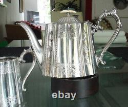 Victorian Sheffield Silver Plate Tea Set-j. Deakin-ornate