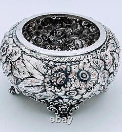 Victorian Silver Plate High Relief Repousse Floral Tea Caddy Waste Pot Slop Pot