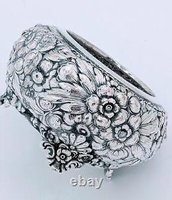 Victorian Silver Plate High Relief Repousse Floral Tea Caddy Waste Pot Slop Pot