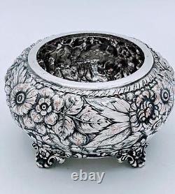 Victorian Silver Plate High Relief Repousse Floral Tea Caddy Waste Pot Slop Pot