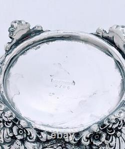 Victorian Silver Plate High Relief Repousse Floral Tea Caddy Waste Pot Slop Pot