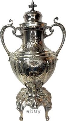 Victorian Silver Plate Samovar Tea Urn Hot Water PotSigned-Ornate, Stunning